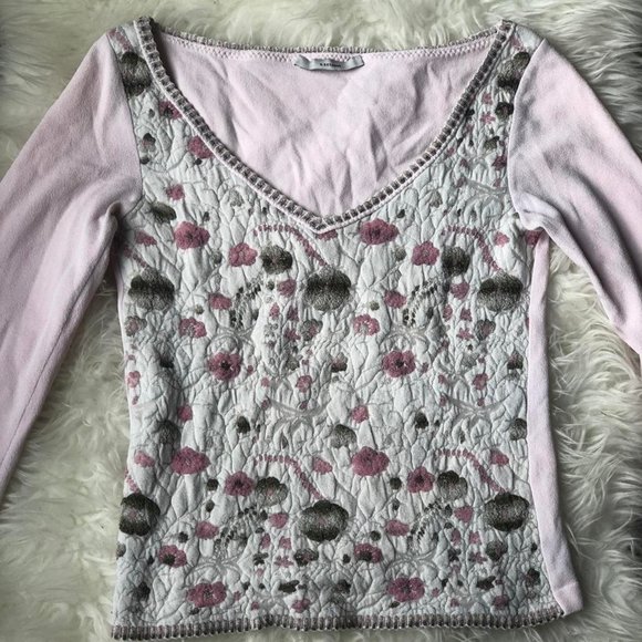 Vintage Baby Pink Floral Long Sleeve Top - Picture 4 of 5